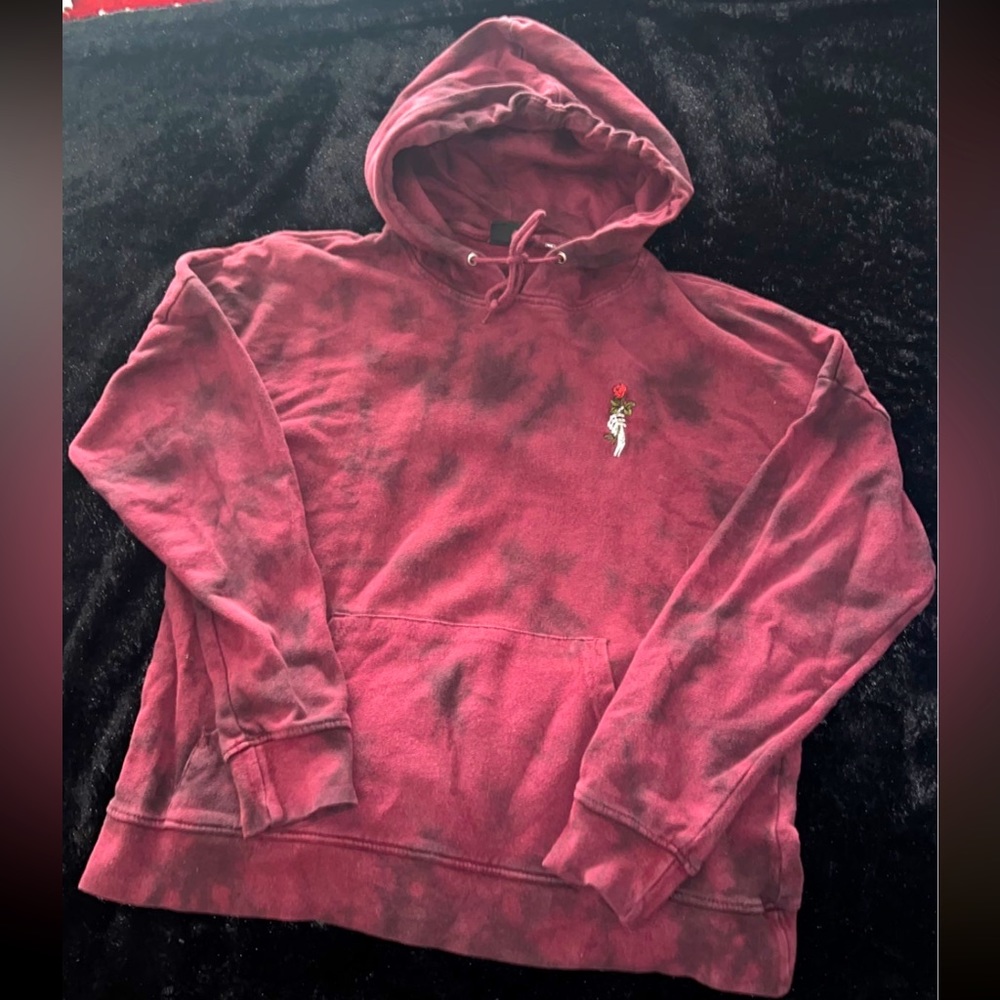 Tie dye hoodie with skull hand